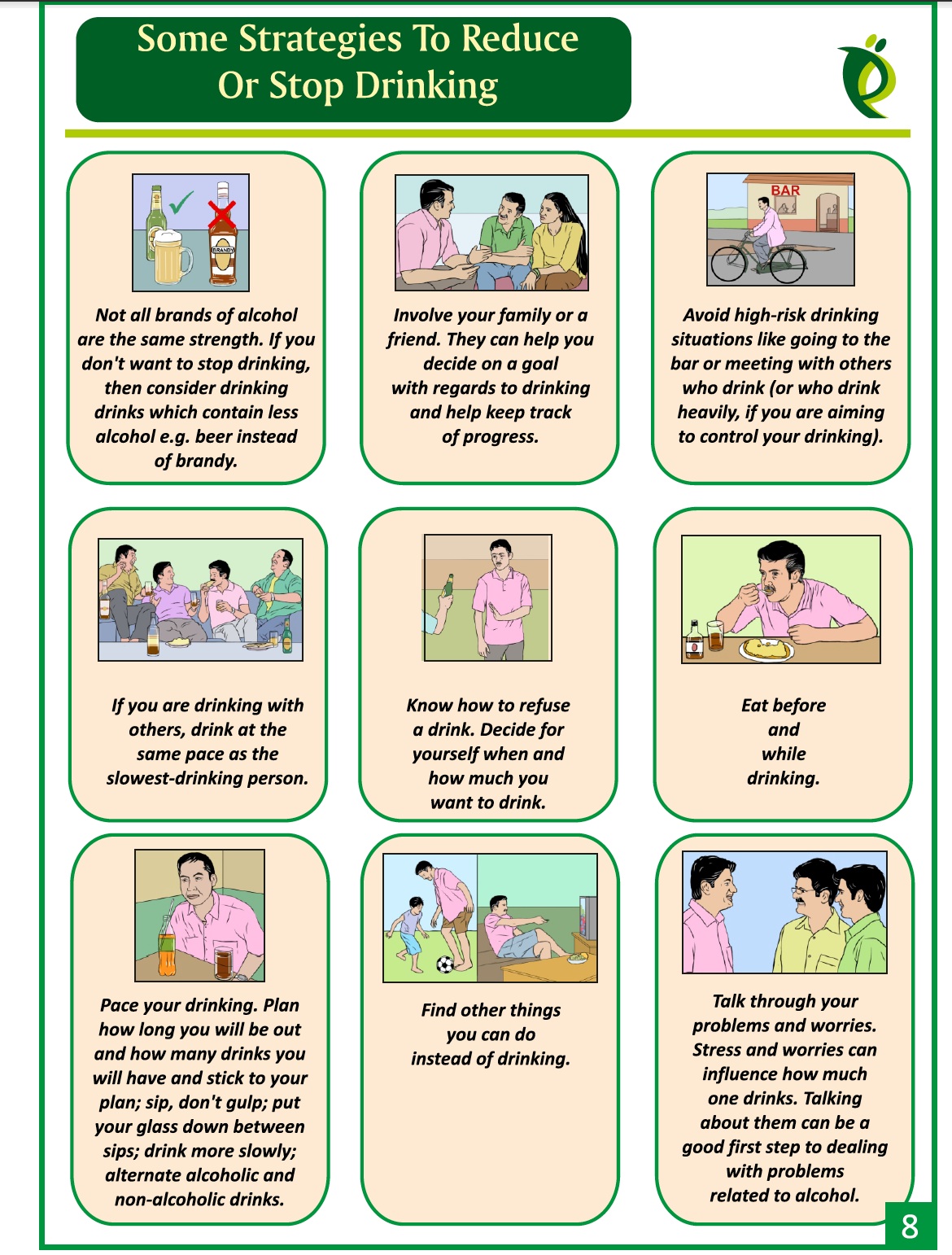 Some Strategies to reduce drinking
